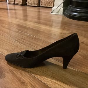 Women’s New Peter Kaiser Brown Suede with Patent Leather 2 3/4” Heel Shoe Sz 7.5